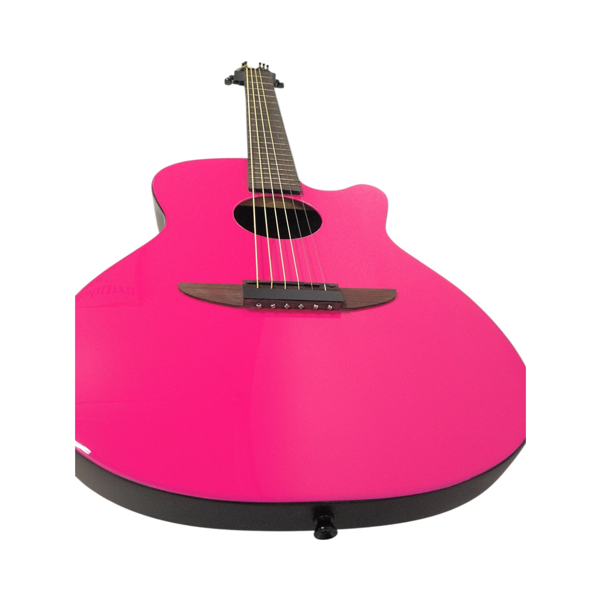 Haze HSDP836CPK 38" Roundback Traveller Acoustic Guitar - Pink