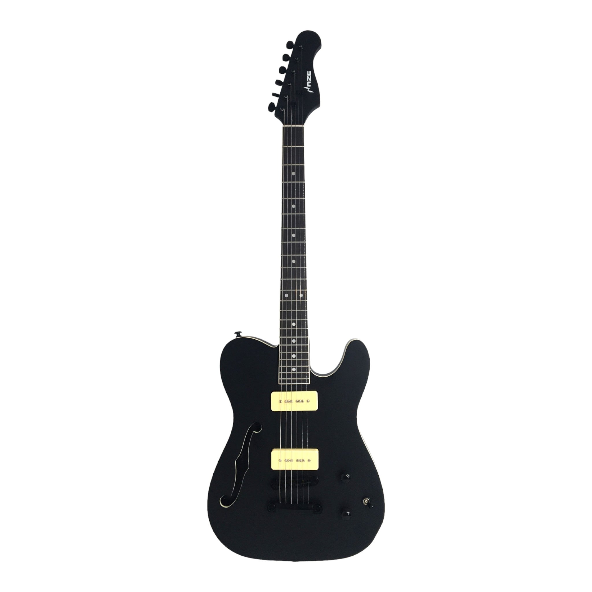 Haze HSE501BK "Midnight Muse" Semi-Hollow Electric Guitar with M-90 Pickups
