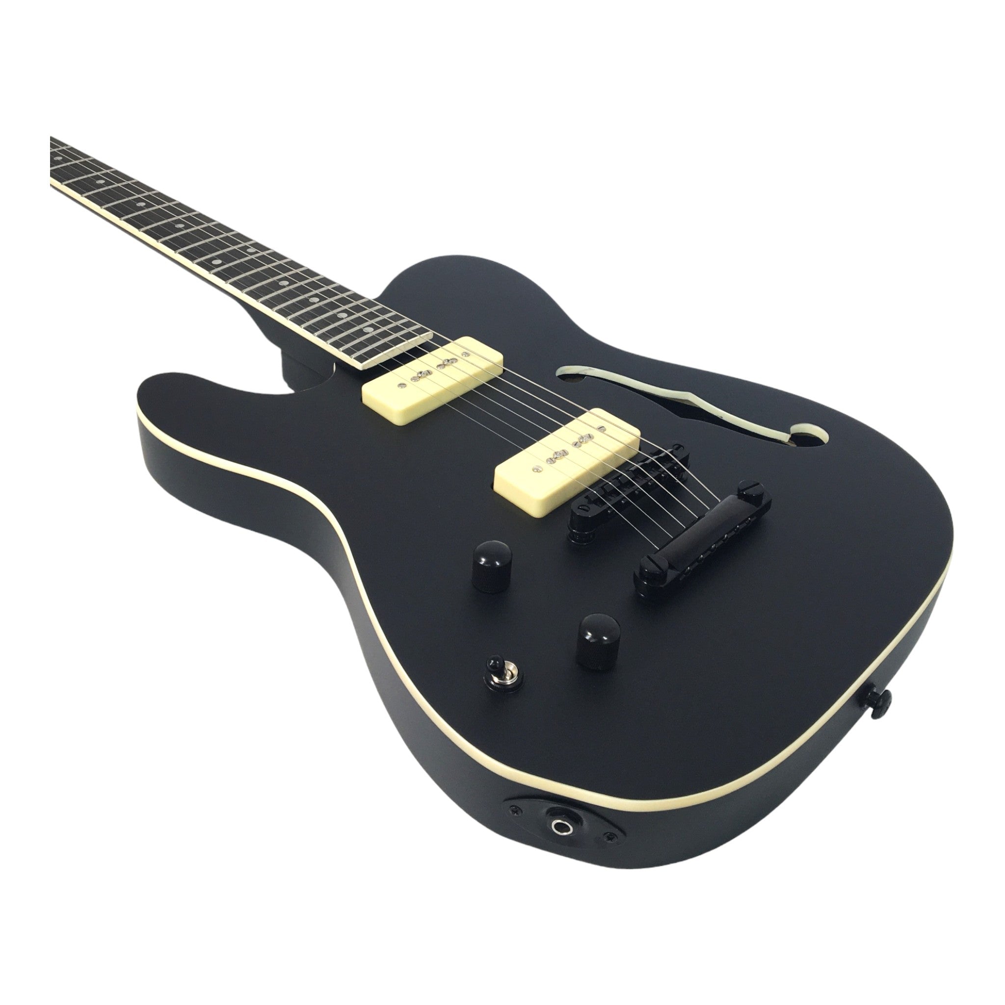 Haze HSE501 Black Left-Handed Electric Guitar with P90 Style Pickups