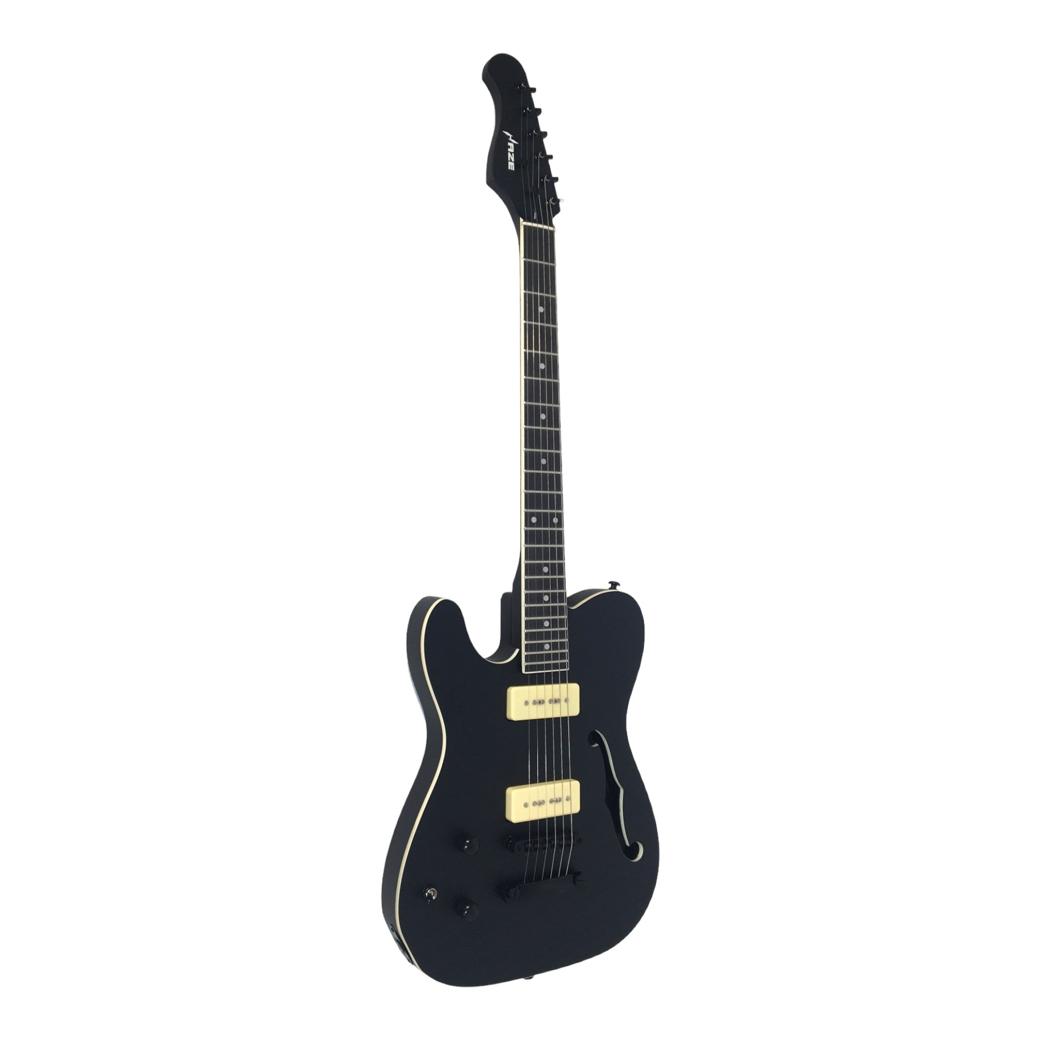 Haze HSE501 Black Left-Handed Electric Guitar with P90 Style Pickups
