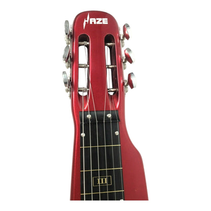 Haze HSLT1930 Metallic Red Lap Steel Electric Guitar + 10W Amp. (Optional)