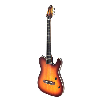 Haze MRC601 Sunburst Nylon String Classical-Electric Guitar with Piezo Pickups