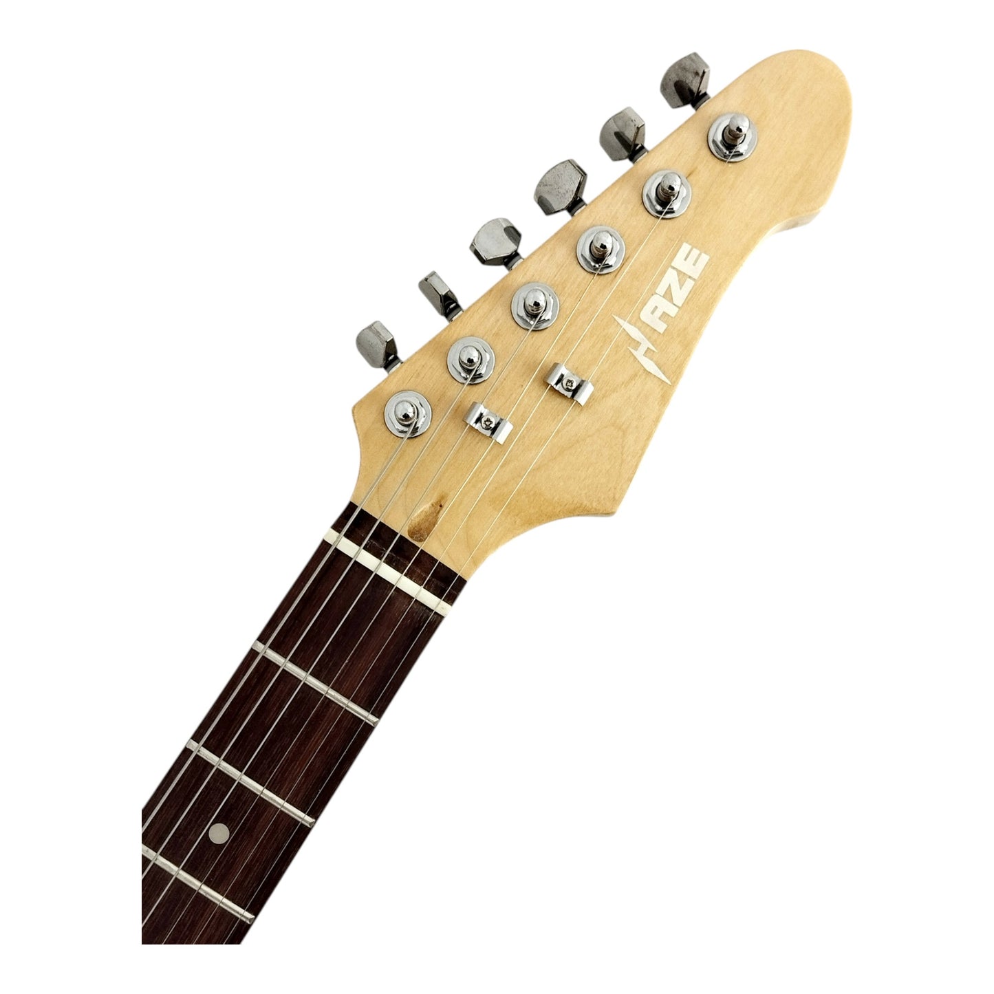 Haze HSTL191 Natural Electric Guitar with Ash Burl Top + 10W Amp. (Optional)