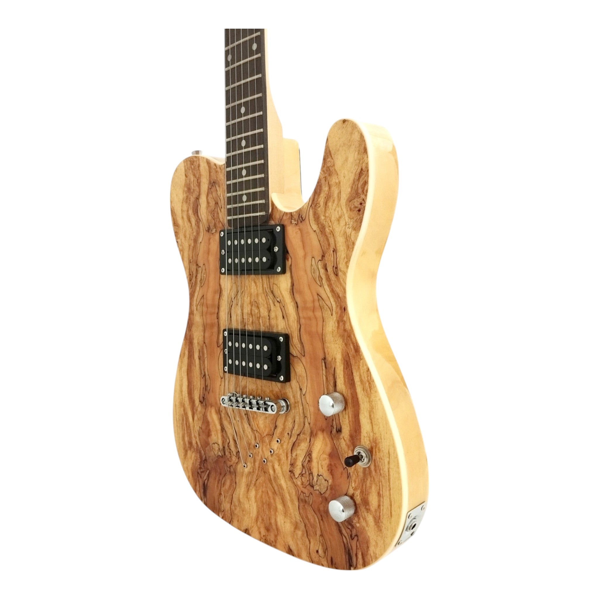 Haze HSTL192 Spalted Maple Electric Guitar with Dual Humbuckers