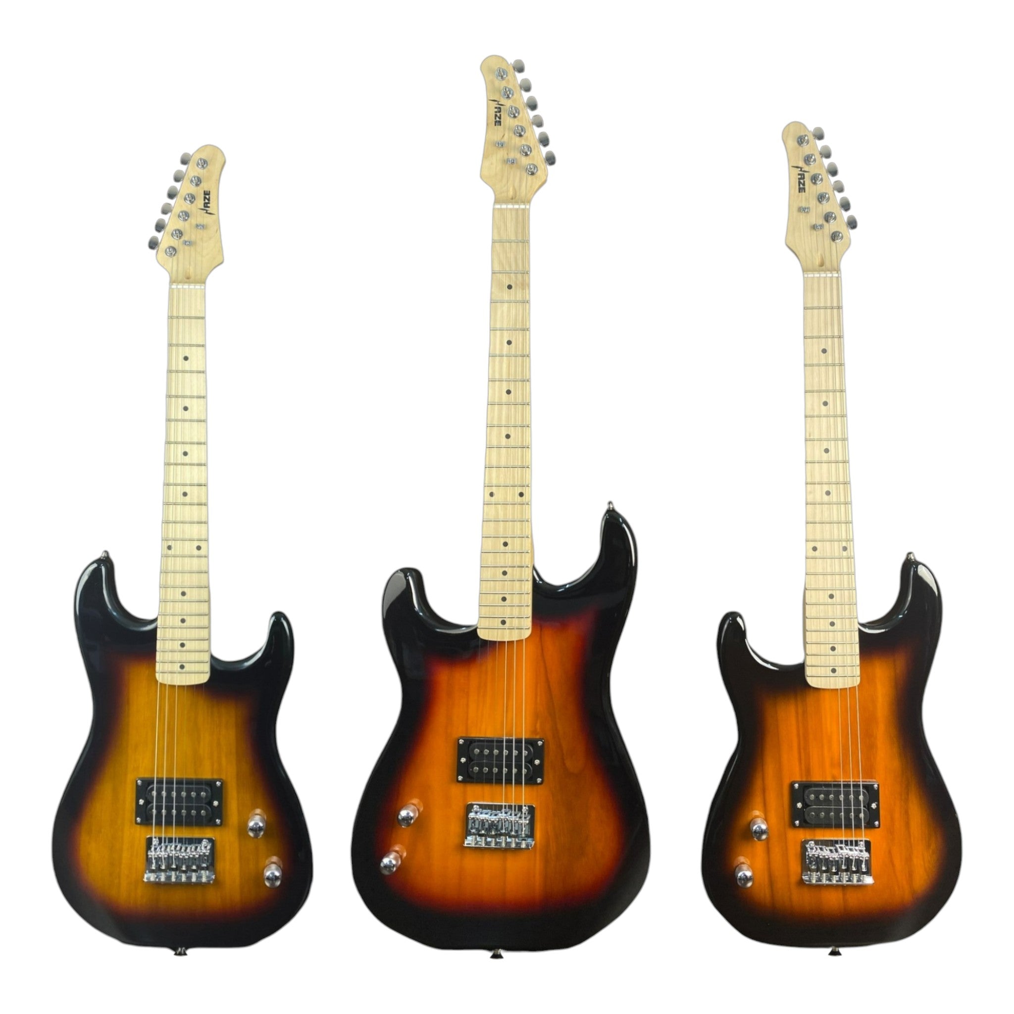 Haze HST01 Sunburst 3/4 Size Student Electric Guitar + 10W Amp (Optional)