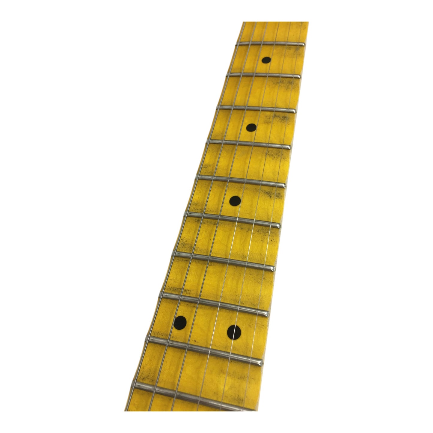 Haze HSVT Daffodil Yellow Relic Electric Guitar with Scalloped Fretboard