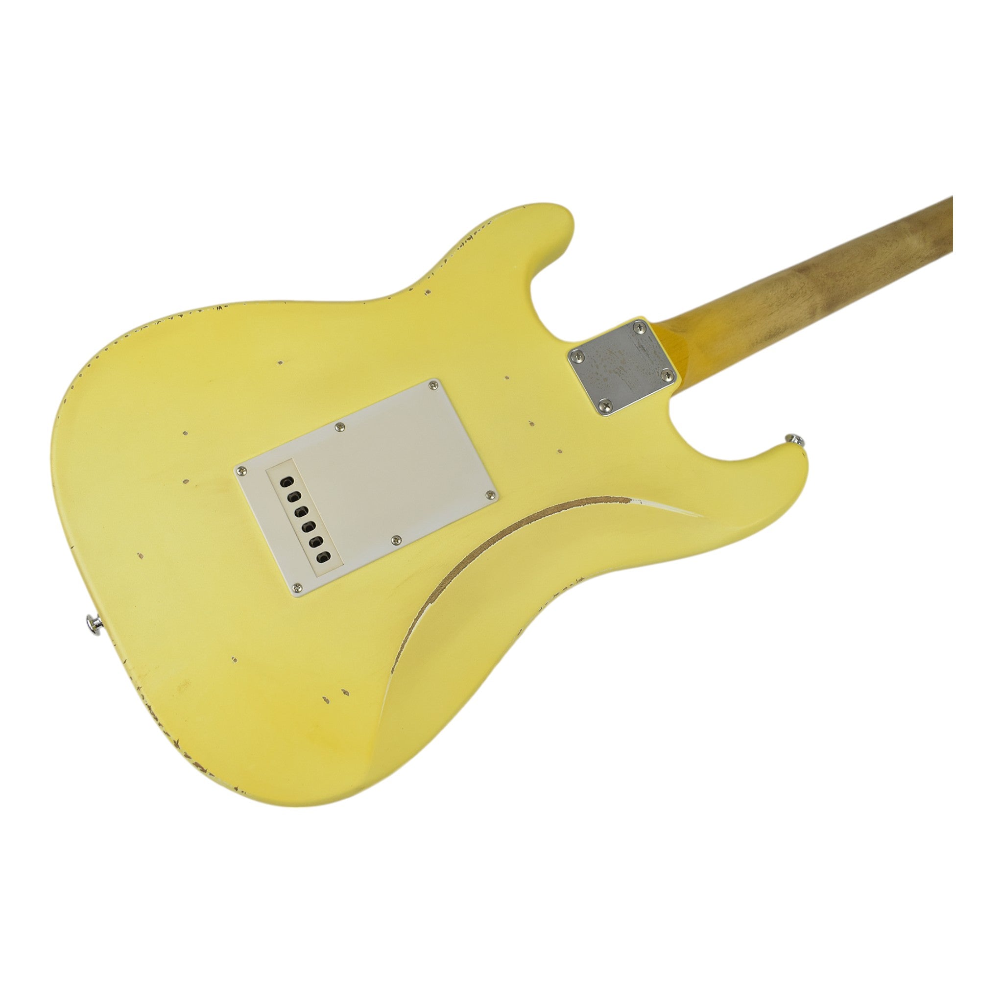 Haze HSVT Daffodil Yellow Relic Electric Guitar with Scalloped Fretboard