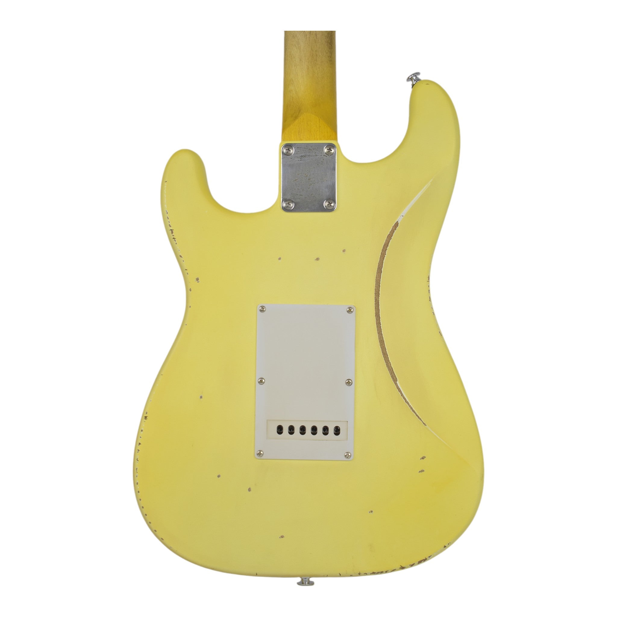 Haze HSVT Daffodil Yellow Relic Electric Guitar with Scalloped Fretboard