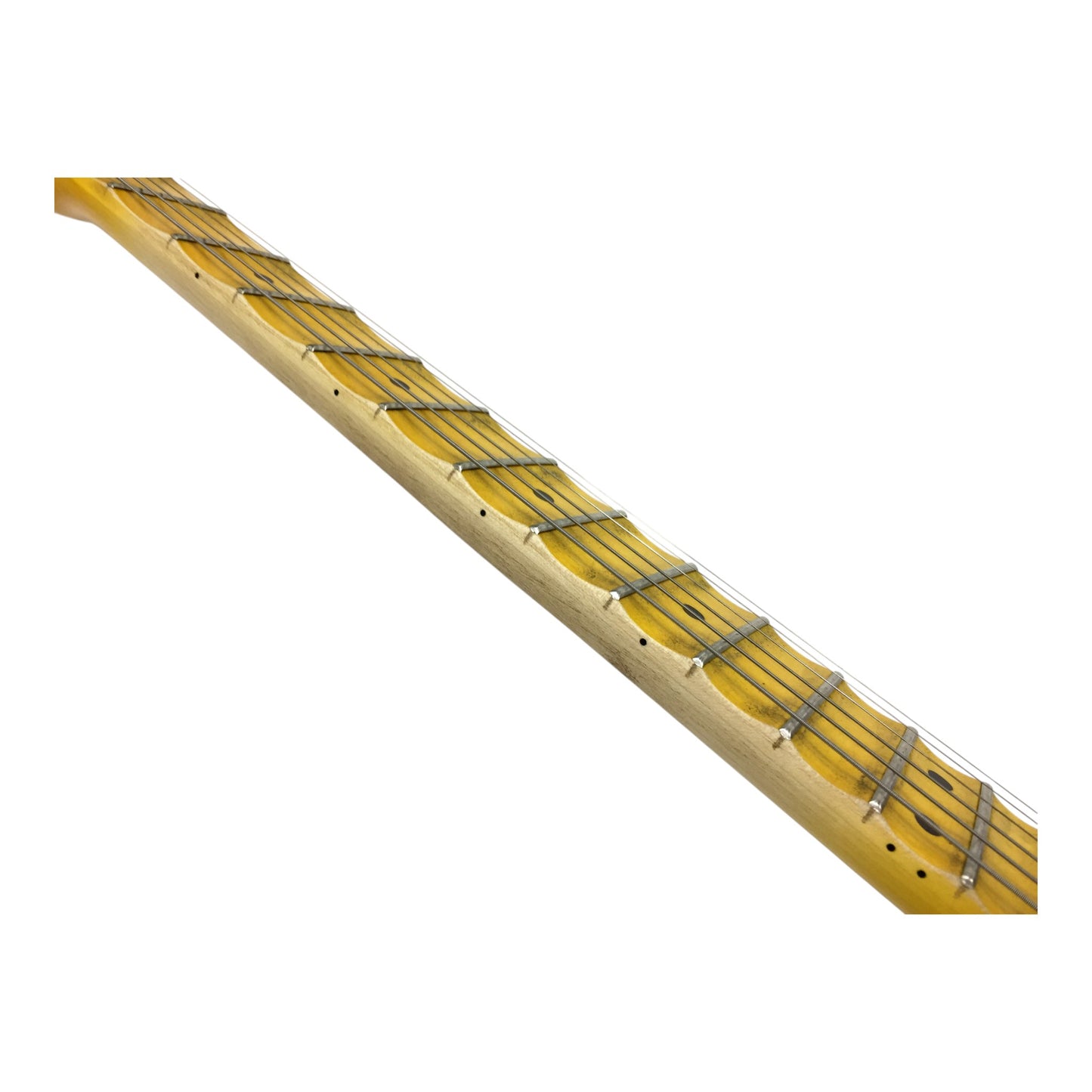 Haze HSVT Daffodil Yellow Relic Electric Guitar with Scalloped Fretboard