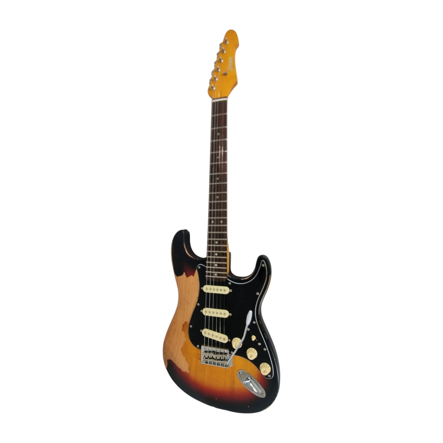 Haze HSVT Vintageburst Relic Electric Guitar with Single Coils and Whammy