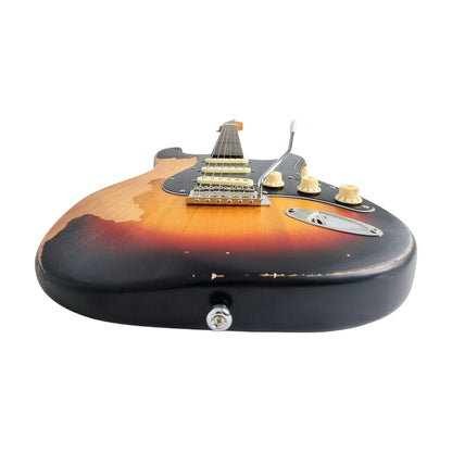 Haze HSVT Vintageburst Relic Electric Guitar with Single Coils and Whammy