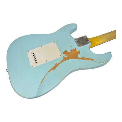 Haze HSVT Retro Blue Relic Electric Guitar with Whammy