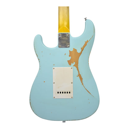 Haze HSVT Retro Blue Relic Electric Guitar with Whammy