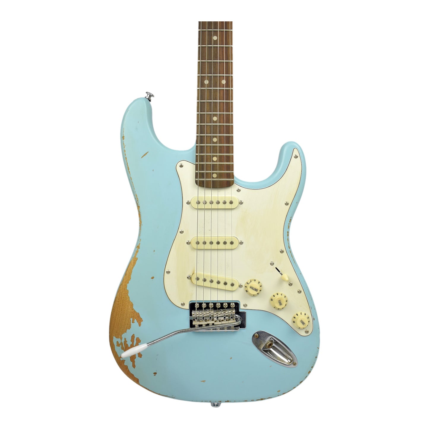 Haze HSVT Retro Blue Relic Electric Guitar with Whammy