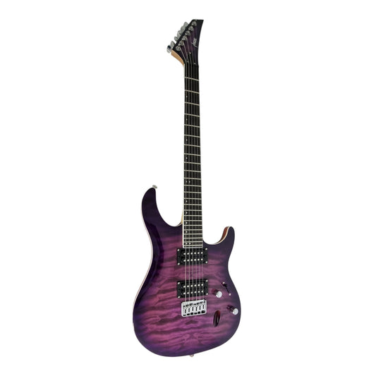 Haze PRESTIGE Quilted Purple Electric Guitar with Dual Humbuckers