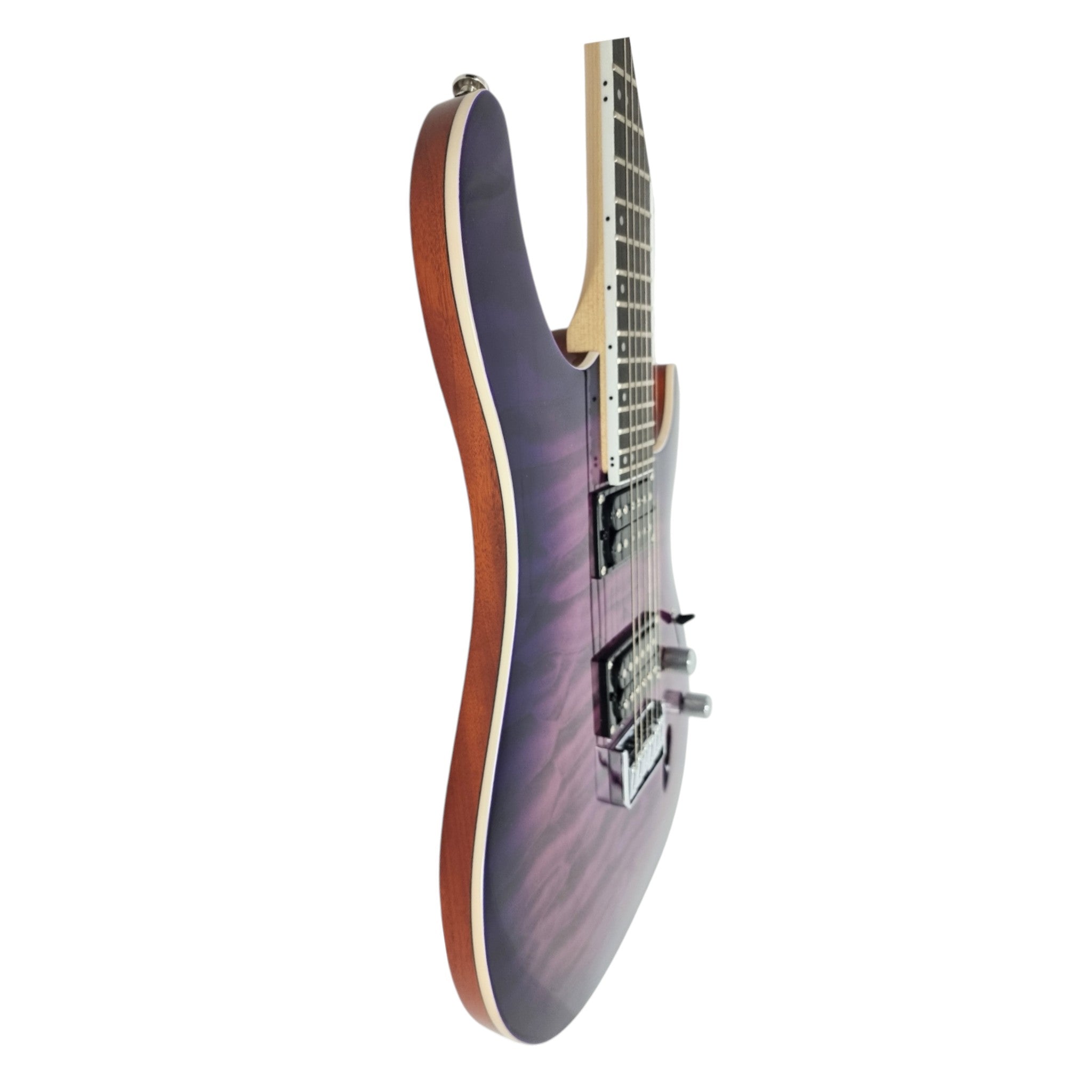 Haze PRESTIGE Quilted Purple Electric Guitar with Dual Humbuckers