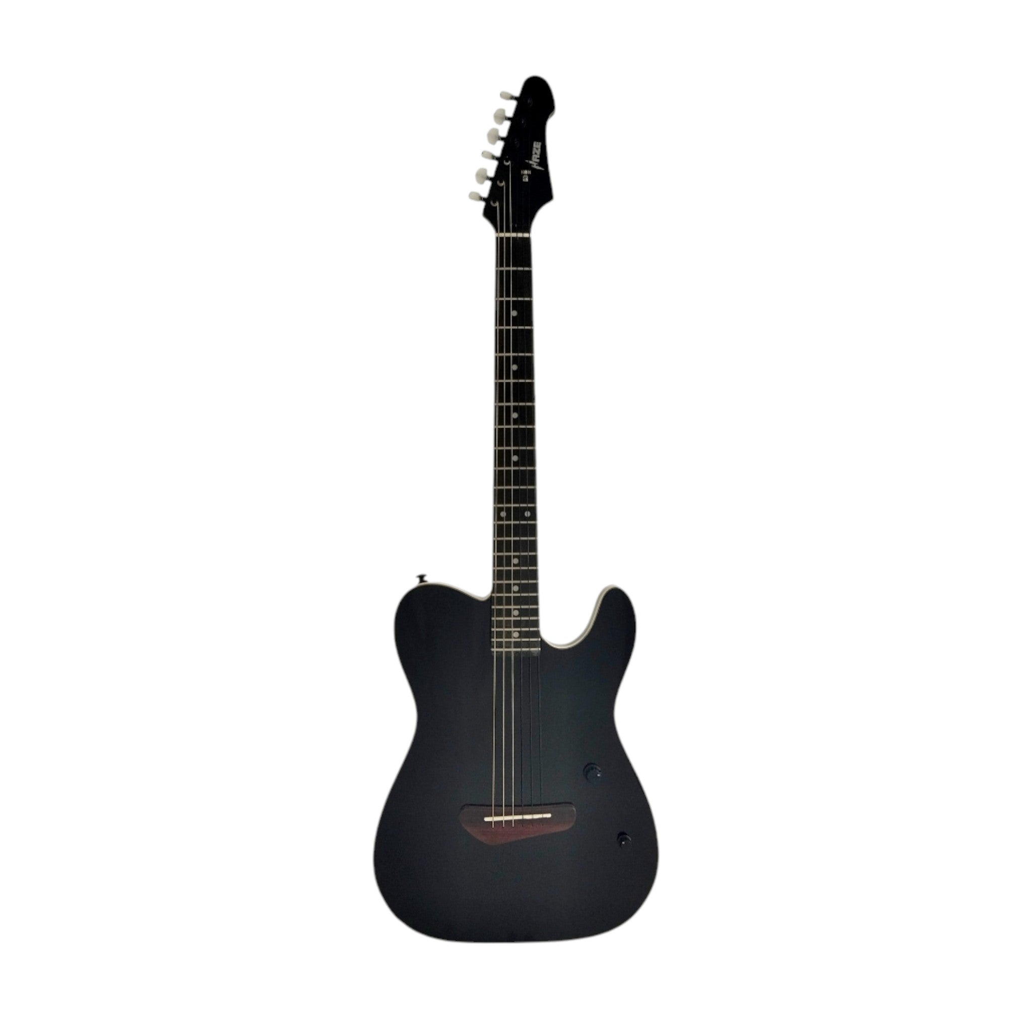 Haze MRE600 Black Silent Electric Guitar with Piezo Pickups
