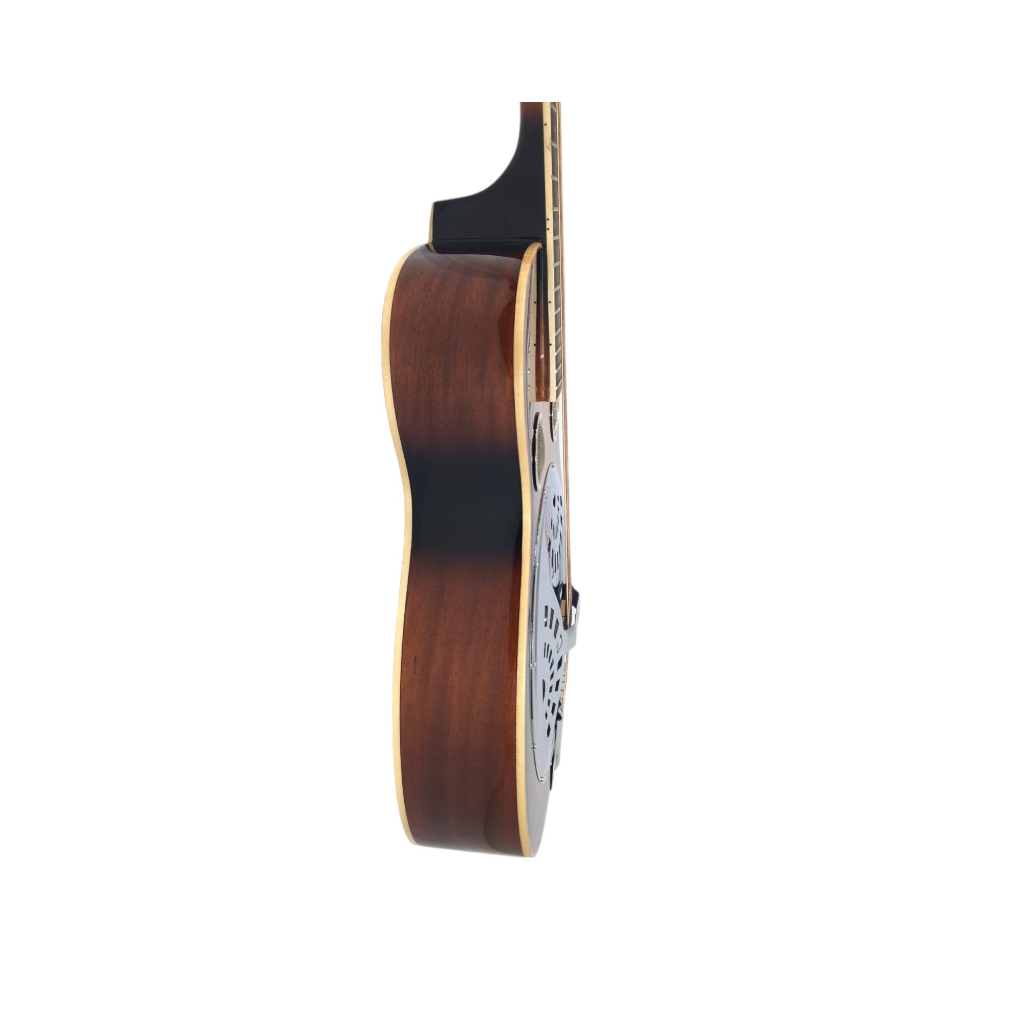 Haze SDG738 All-Mahogany Roundneck Resonator Guitar, Tobacco Sunburst with Bag