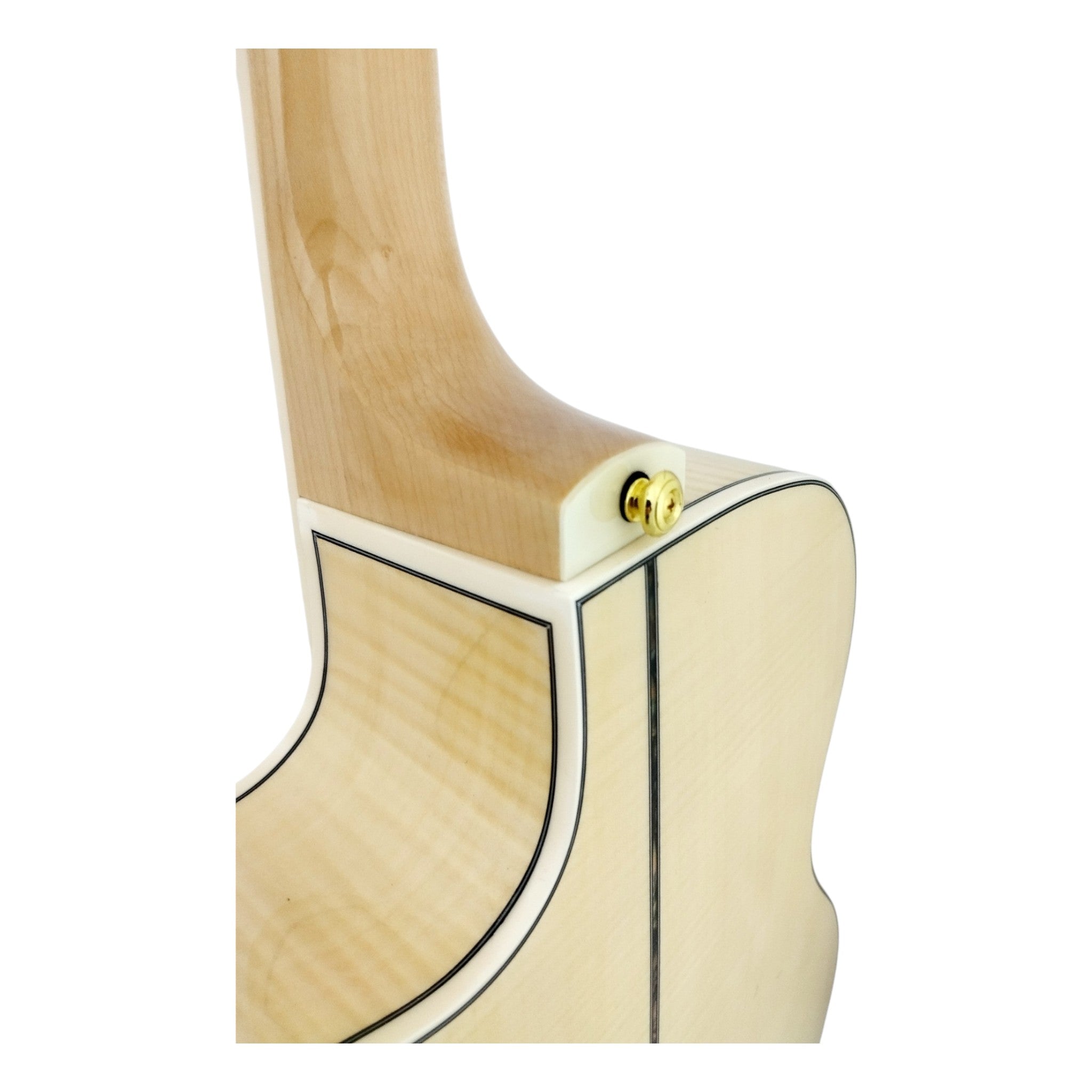 Haze SDG837SPCEQN All Flame Maple with Double OS1 Vibration Pickup Cutaway Acoustic Guitar - Natural