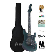 Haze SEG211 Chameleon Green/Purple HST Electric Guitar + 10W Amp. (Optional)