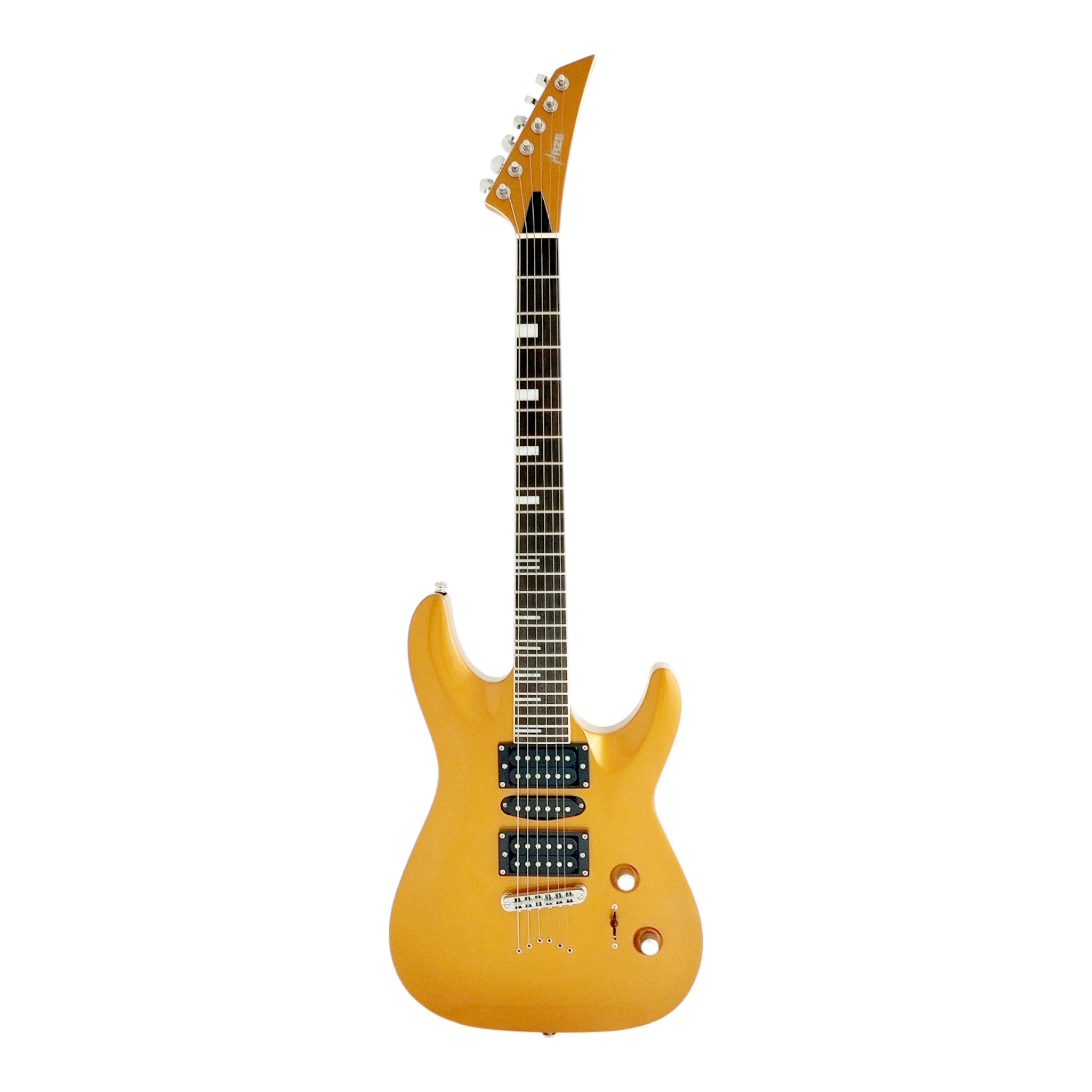 Haze SEG258 Neck-Thru HSH Electric Guitar, Golden Gloss