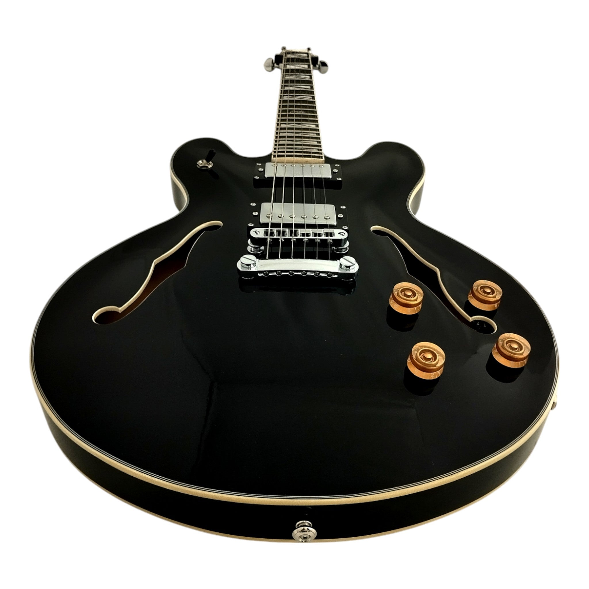 Haze SEG272 Black Semi-Hollow Electric Guitar with Dual Humbuckers