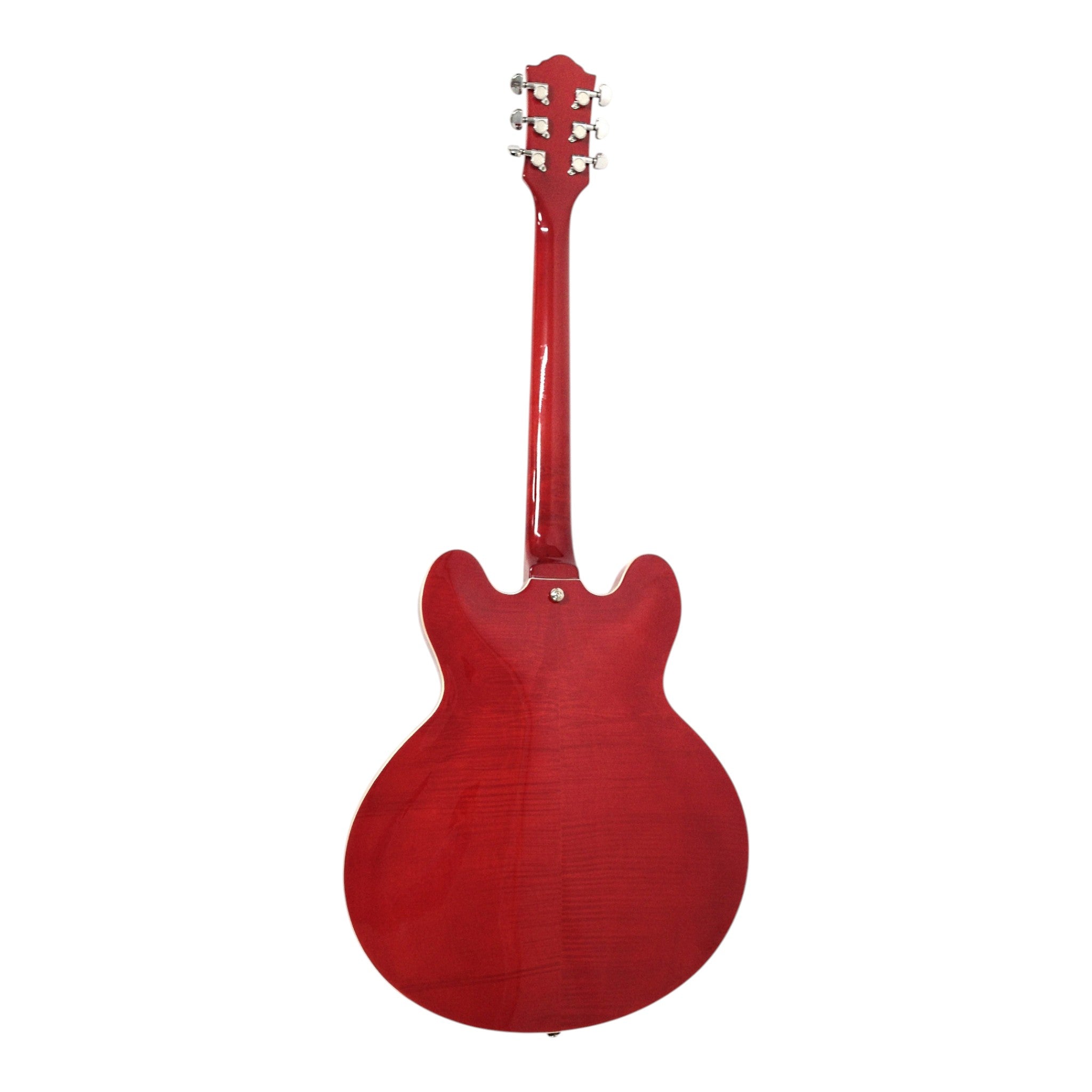 Haze SEG272 Cherry Red Left-Handed Semi-Hollow Electric Guitar with Dual Humbuckers