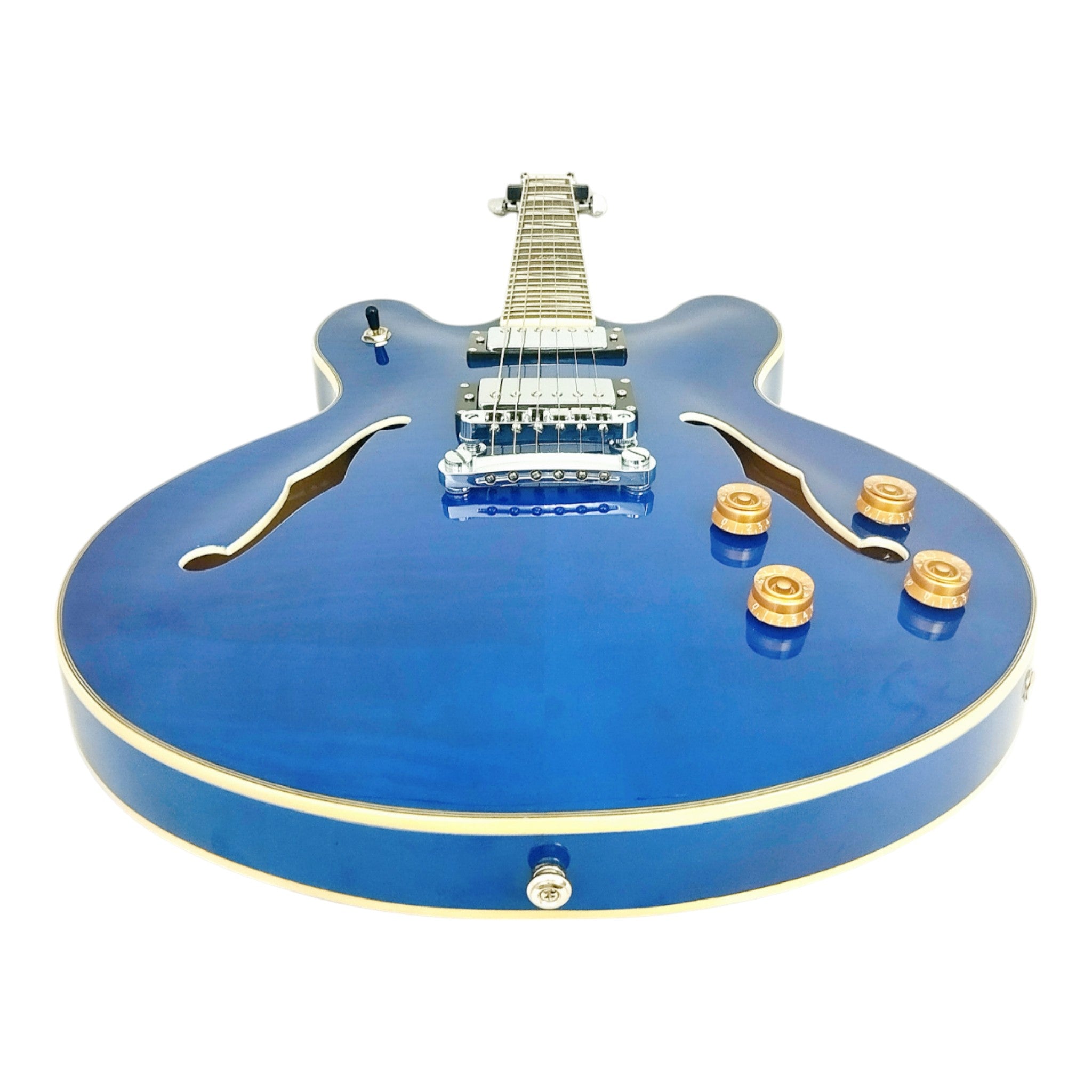 Haze SEG272 Deep Blue Semi-Hollow Electric Guitar with Dual Humbuckers