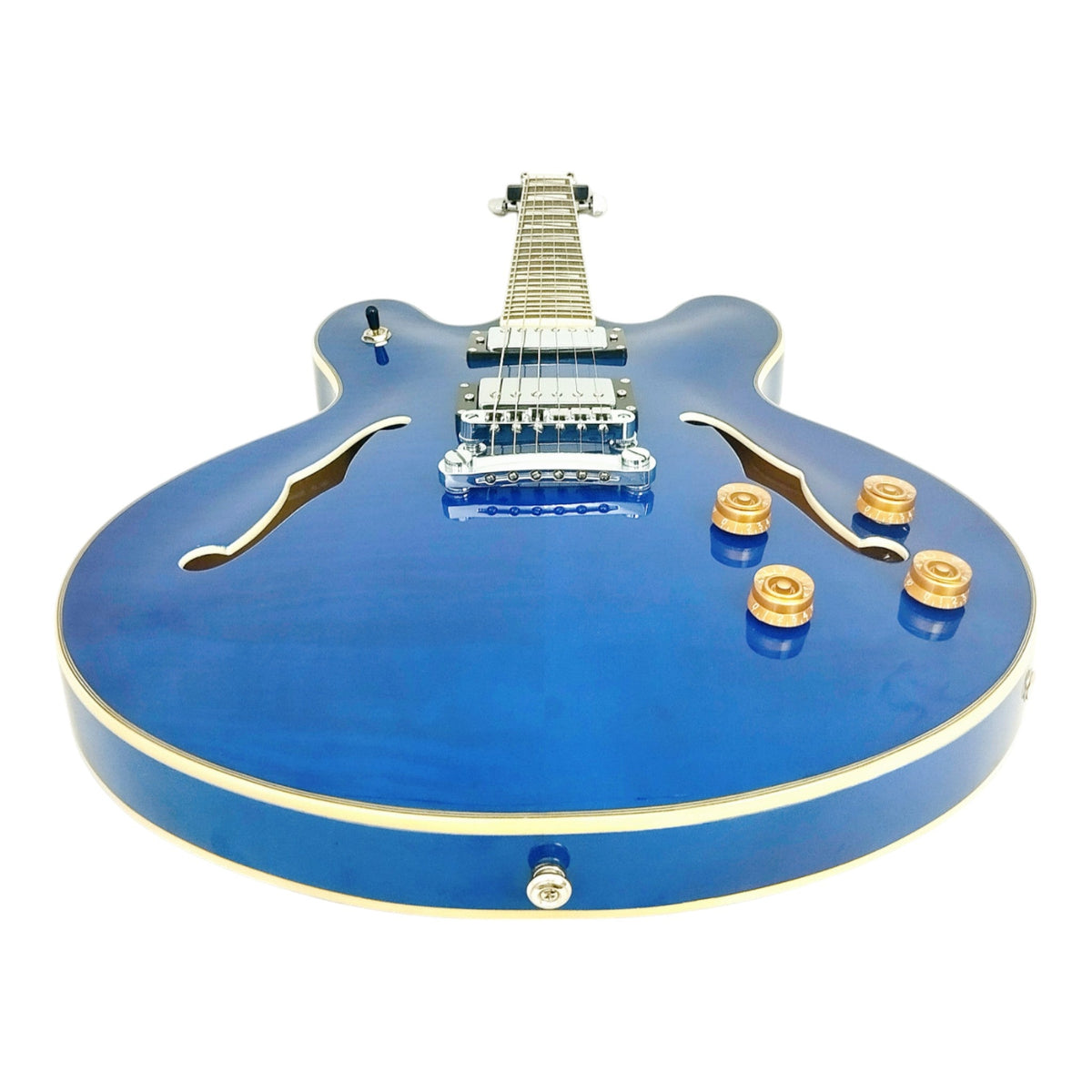 Haze SEG272 Deep Blue Semi-Hollow Electric Guitar with Dual Humbuckers