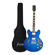 Haze SEG272 Deep Blue Semi-Hollow Electric Guitar with Dual Humbuckers