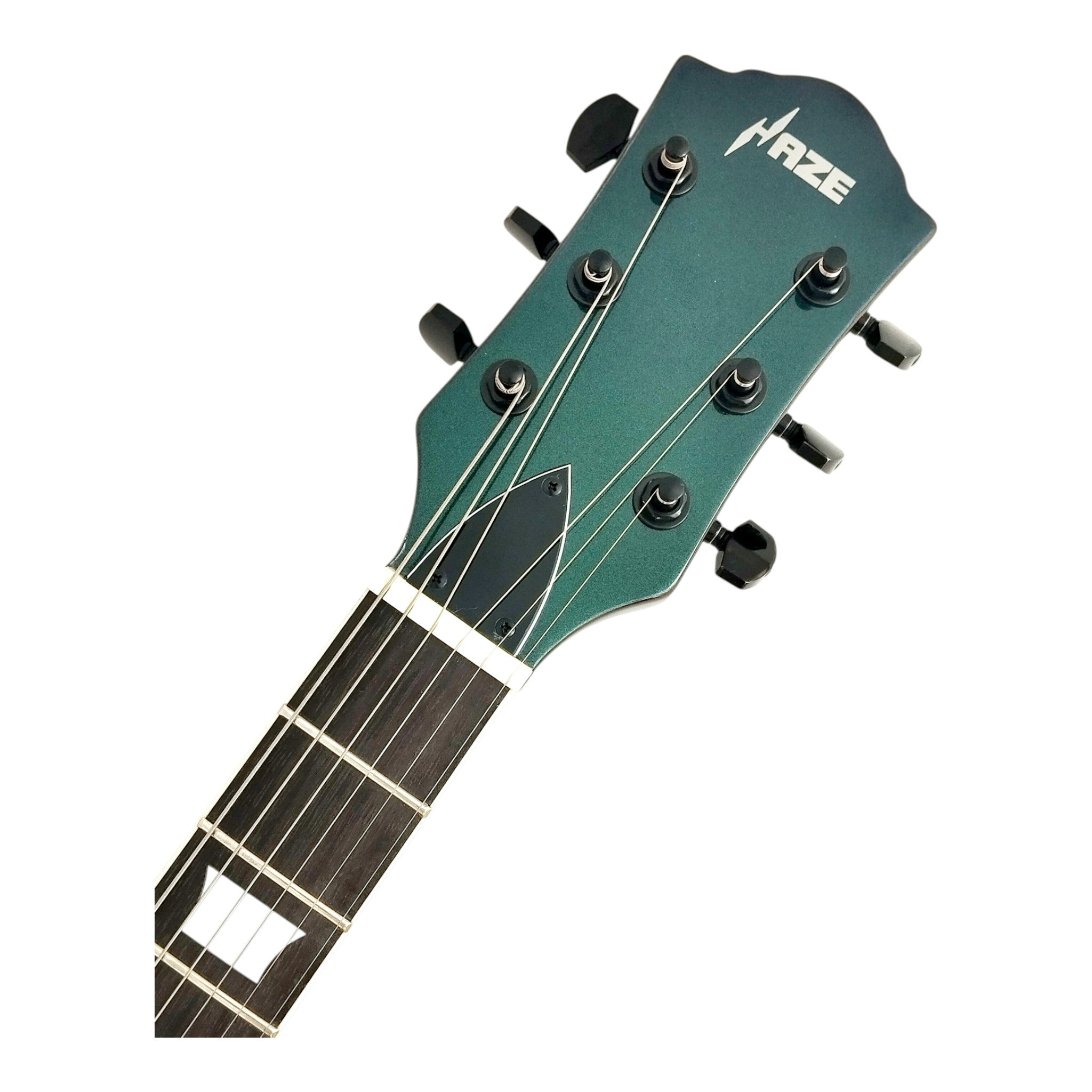 Haze SEG275 Chameleon Green/Purple "Hex" Electric Guitar with Dual Humbuckers