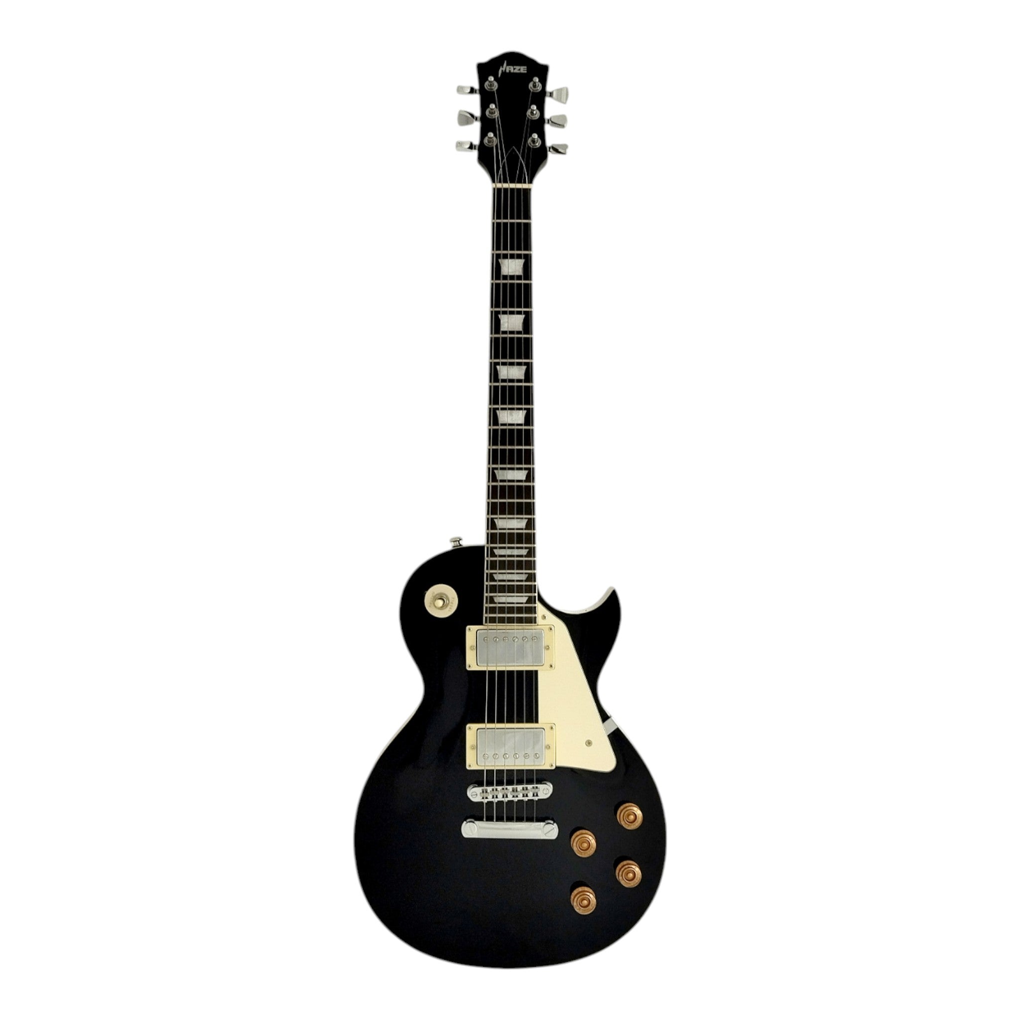 Haze SEG277 Black Electric Guitar with Dual Humbuckers