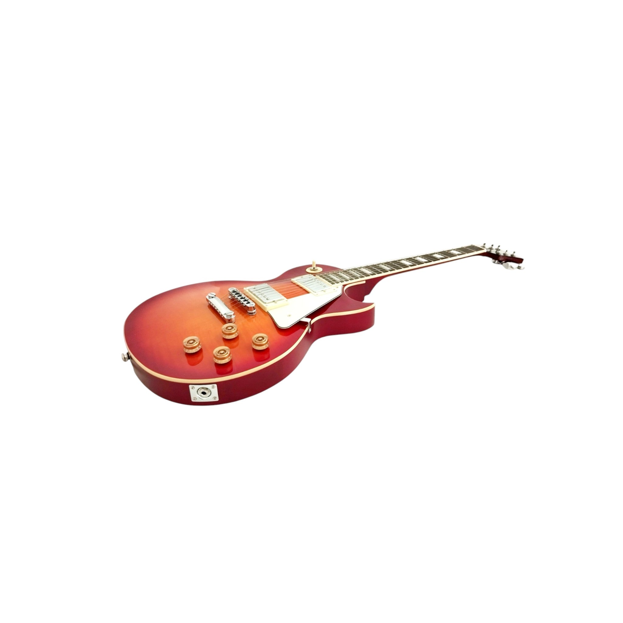 Haze SEG277 Cherryburst Electric Guitar with Humbuckers and Flame Maple Top + 10W Amp. (Optional)