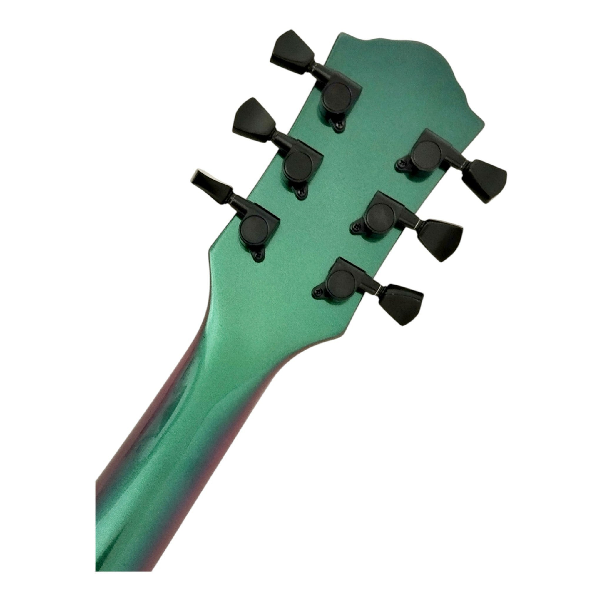 Haze SEG277V Chameleon Green/Purple Electric Guitar with Dual Humbuckers