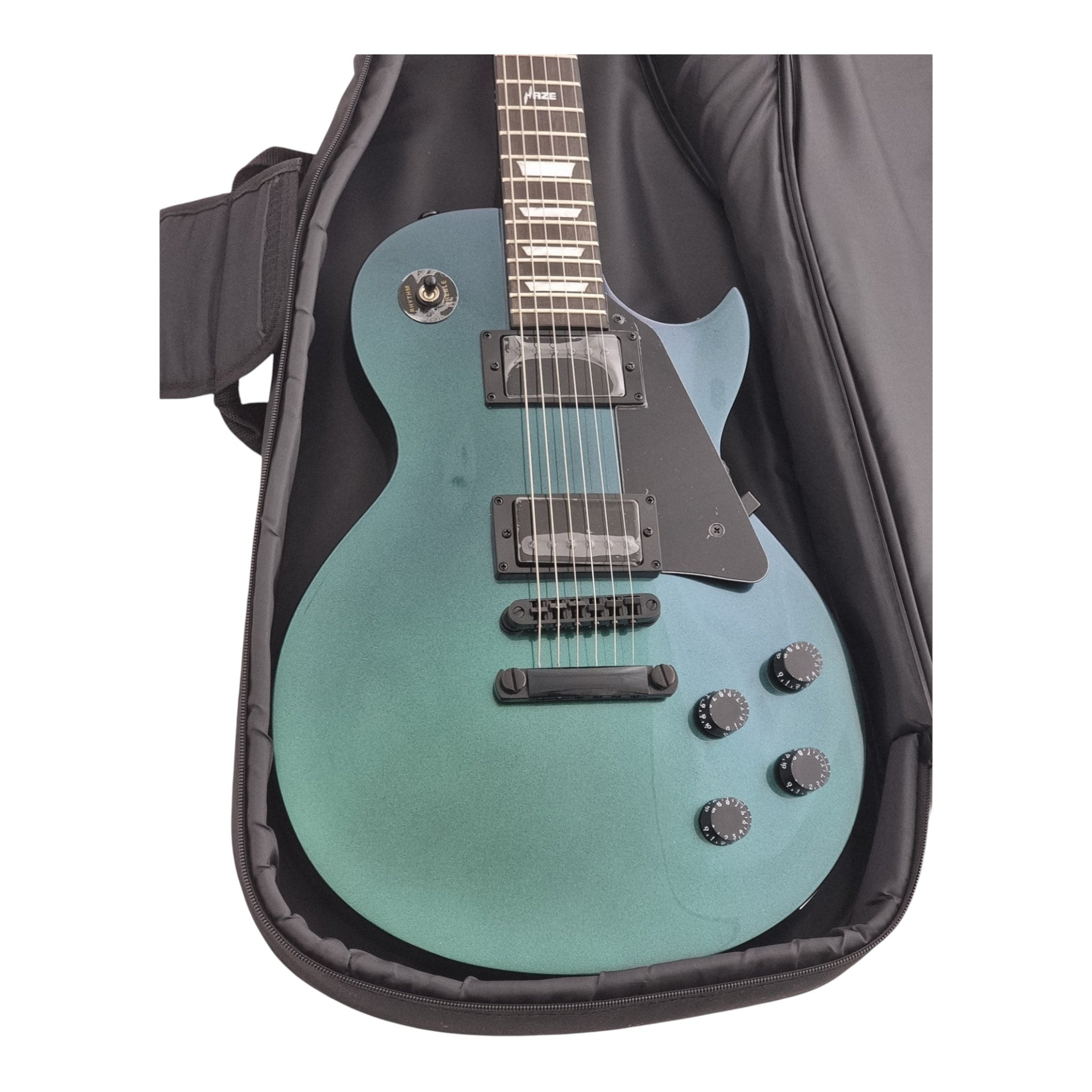 Haze SEG277V Chameleon Green/Purple Electric Guitar with Dual Humbuckers