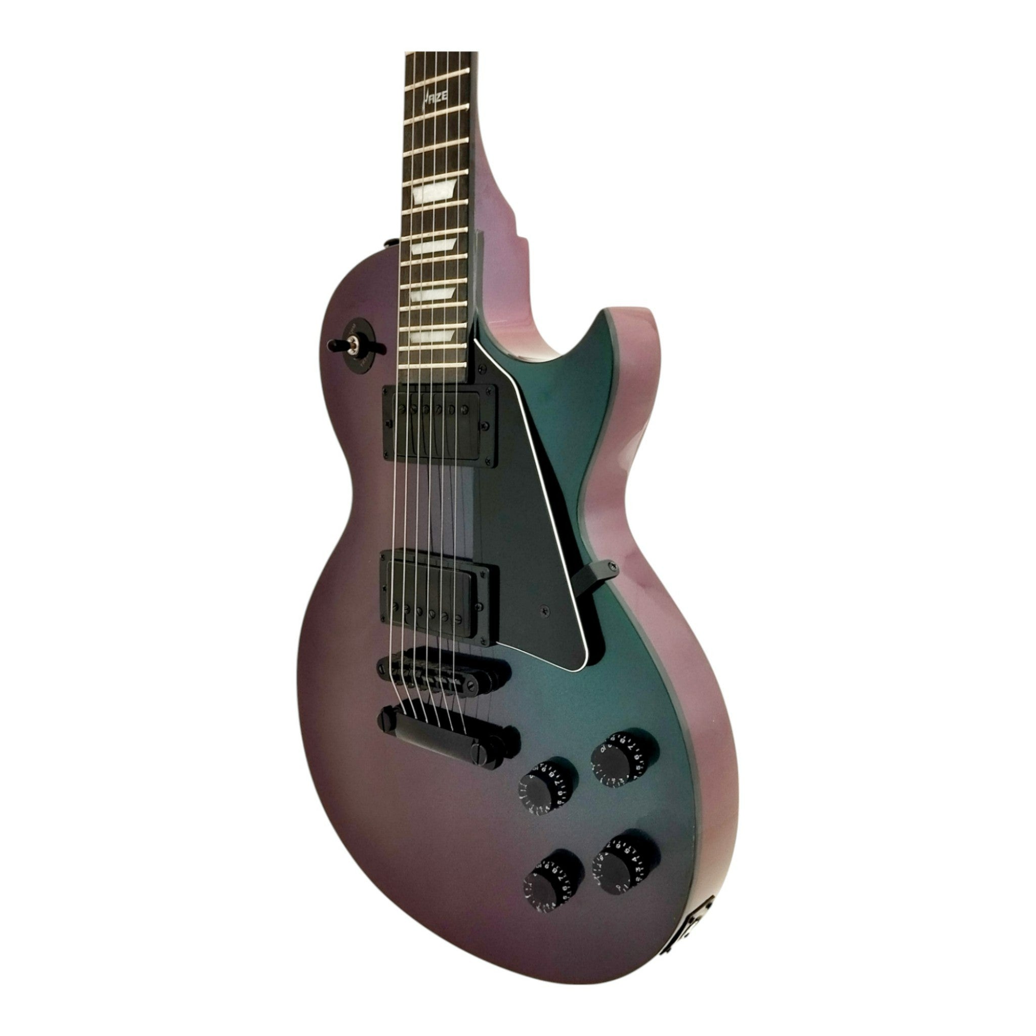 Haze SEG277V Chameleon Green/Purple Electric Guitar with Dual Humbuckers
