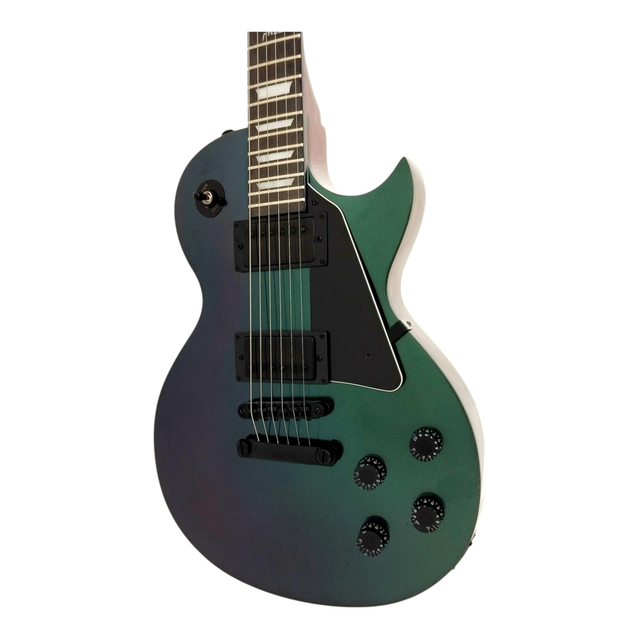 Haze SEG277 Chameleon Green/Purple Electric Guitar with Dual Humbuckers