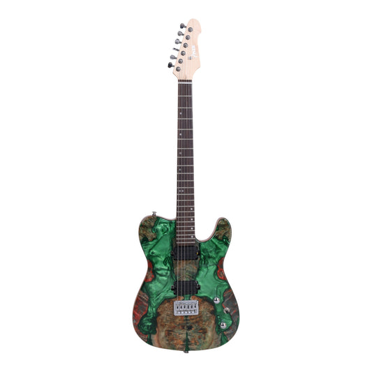 Haze SH1910 Metallic Green "Liquid Crystal" Electric Guitar with Dual Humbuckers