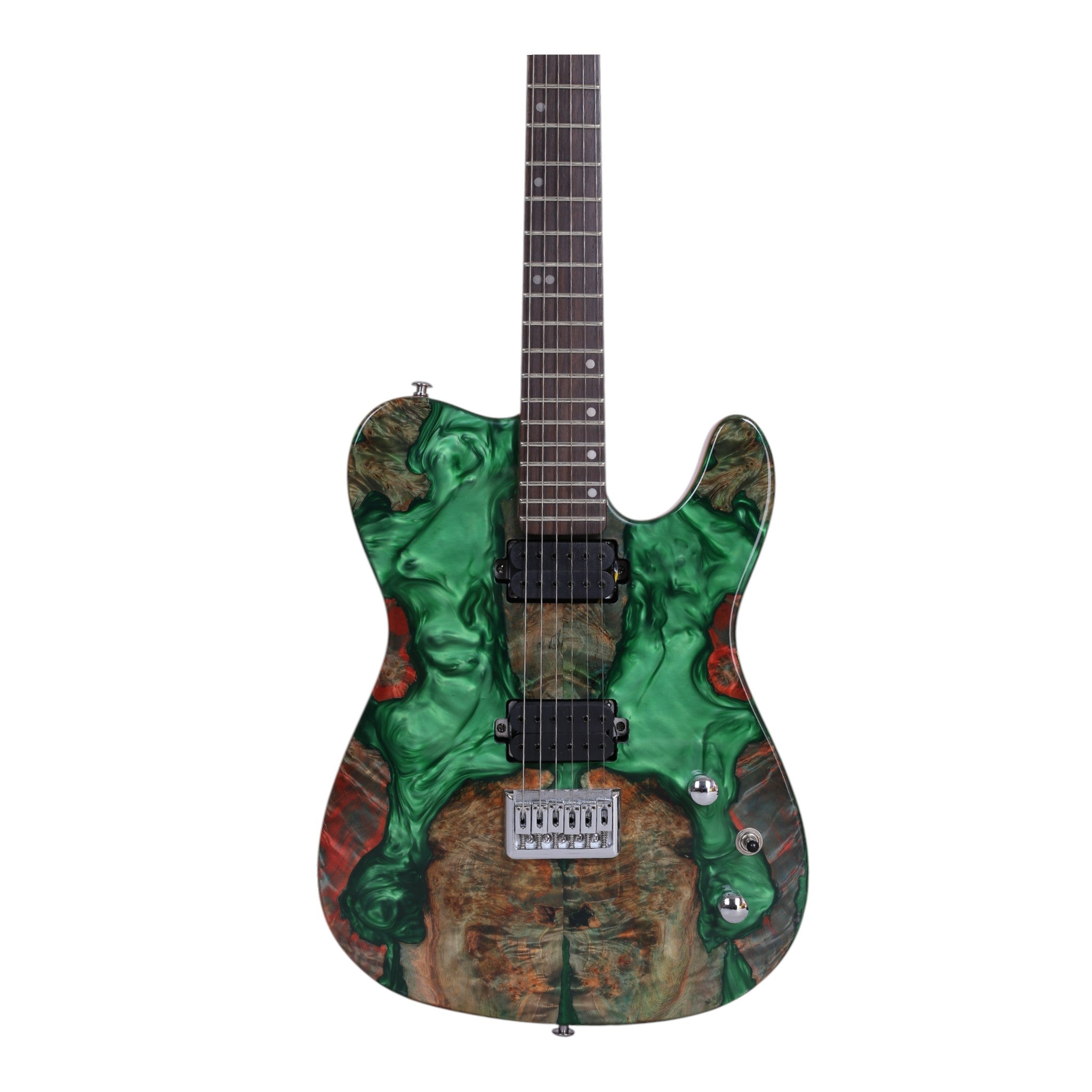 Haze SH1910 Metallic Green "Liquid Crystal" Electric Guitar with Dual Humbuckers