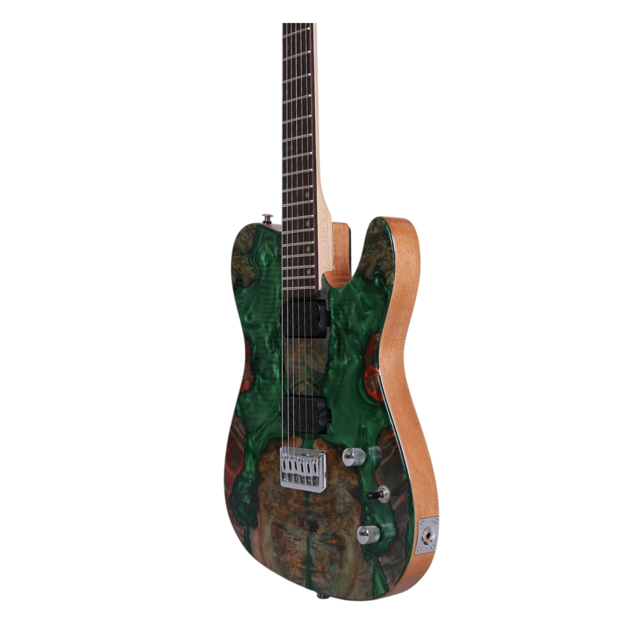 Haze SH1910 Metallic Green "Liquid Crystal" Electric Guitar with Dual Humbuckers