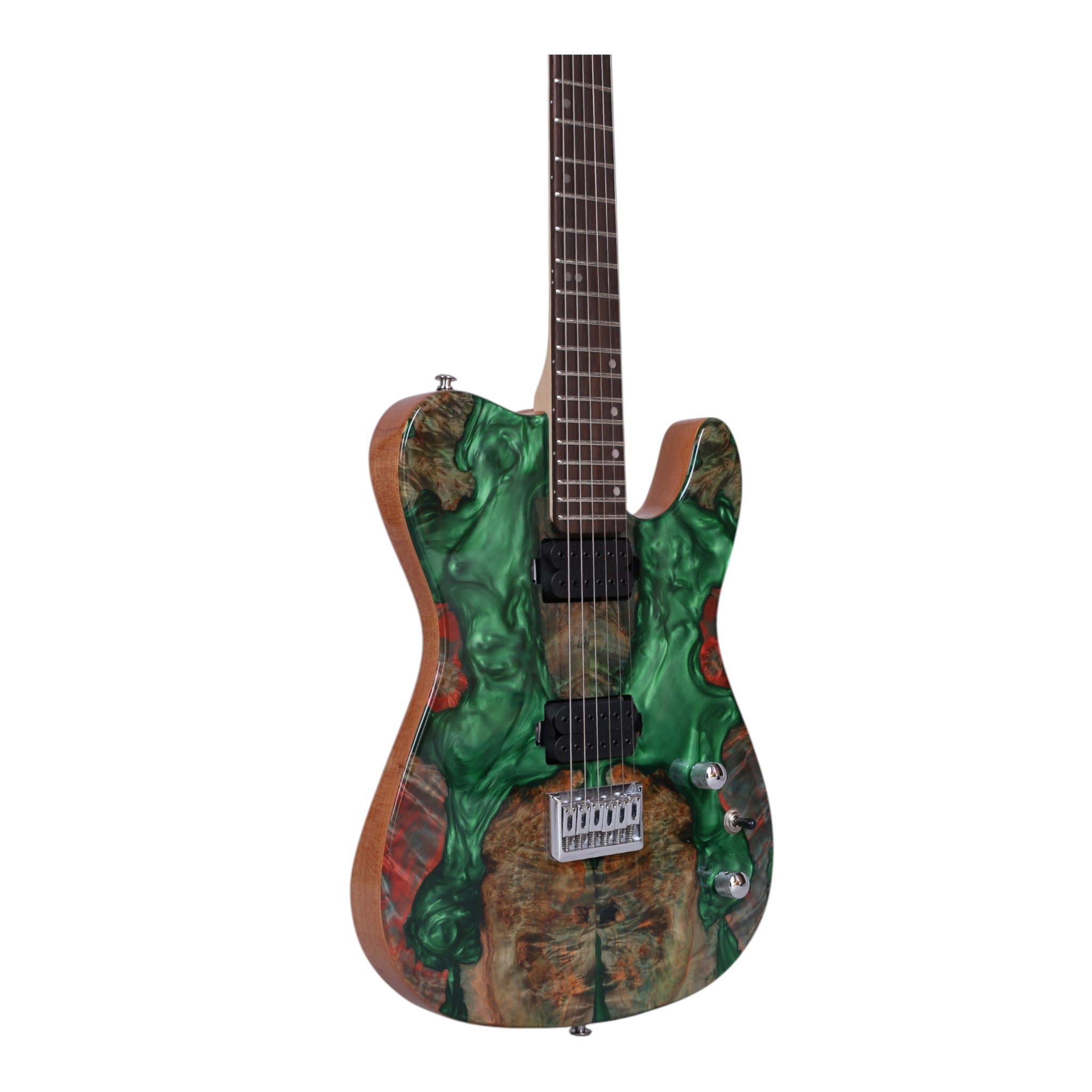 Haze SH1910 Metallic Green "Liquid Crystal" Electric Guitar with Dual Humbuckers