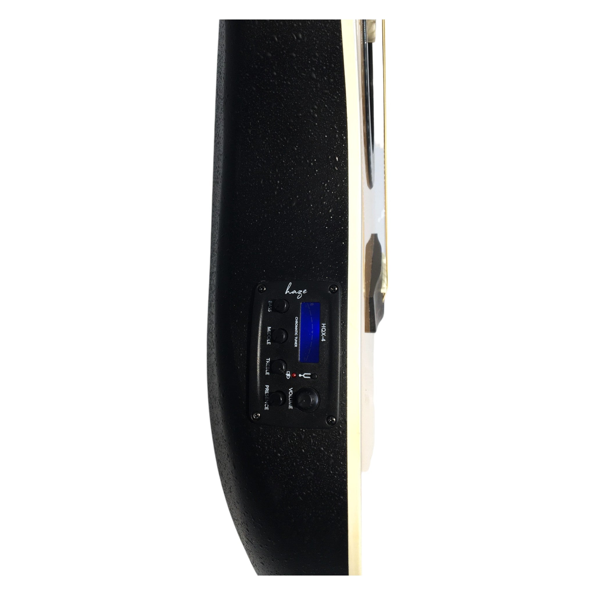 Haze SP721CEQN Fibre Glass Roundback Built-In Pickups/Tuner Acoustic Guitar - Natural with Accessories and 10W Amp. (Optional)