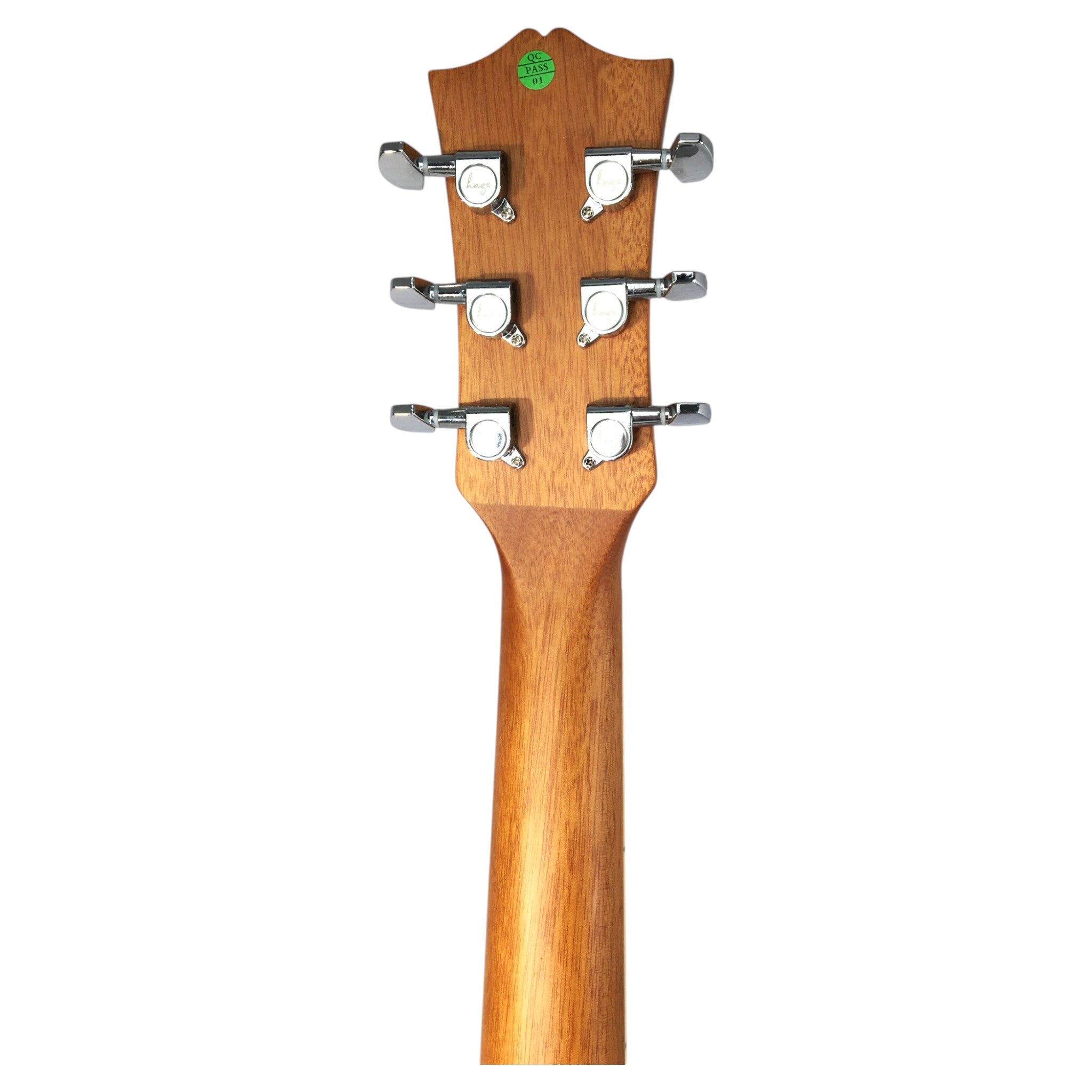 Haze SP721CEQN Fibre Glass Roundback Built-In Pickups/Tuner Acoustic Guitar - Natural with Accessories and 10W Amp. (Optional)