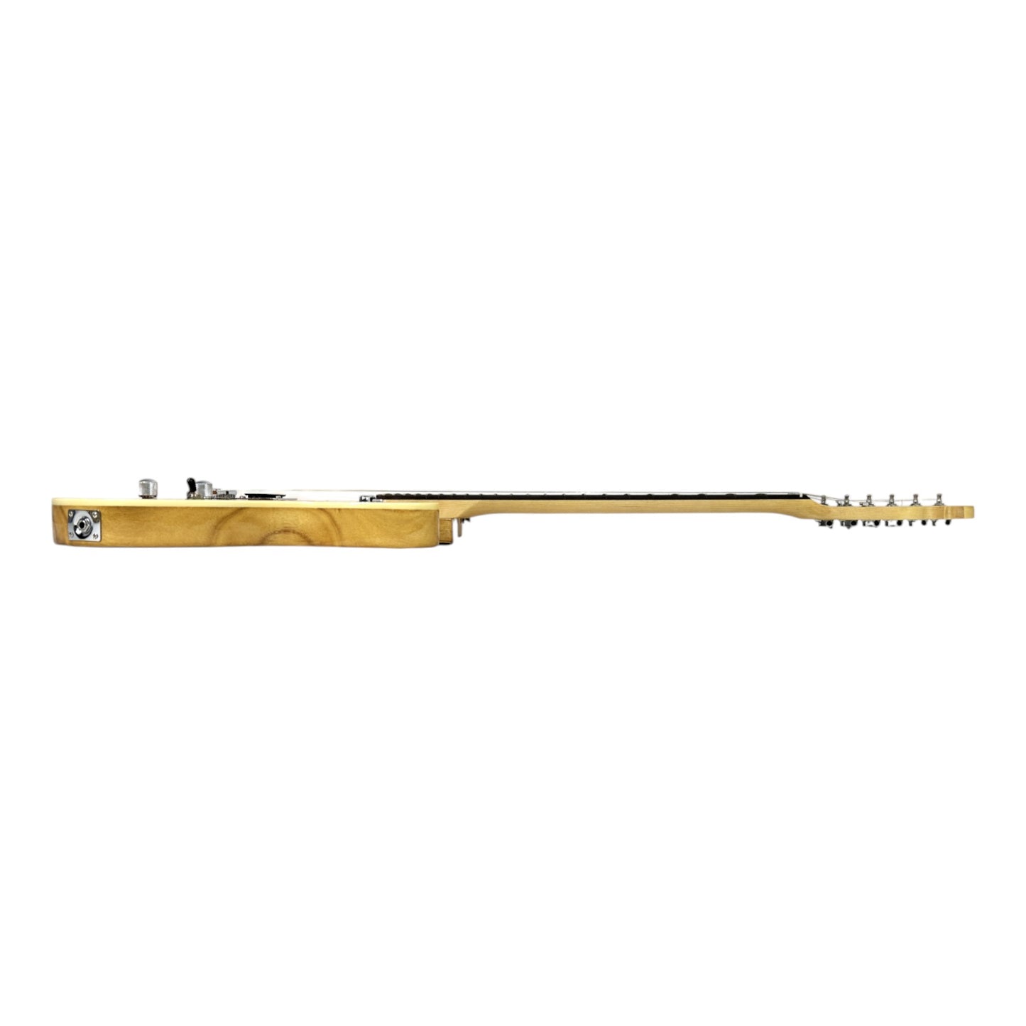 Haze TL190 Quilted Natural Semi-Hollow Lightweight Electric Guitar with Single Coil Pickups