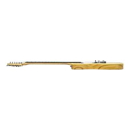 Haze TL190 Quilted Natural Semi-Hollow Lightweight Electric Guitar with Single Coil Pickups