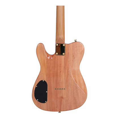 Haze TL197 Engraved Woodgrain "Buta" Electric Guitar with Single Coils