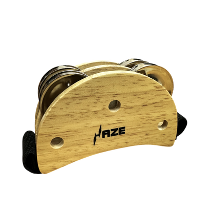 Haze Elliptical Foot Tambourine Accessory Cajon Companion - Natural W9