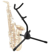 Haze GS8F Lightweight Tubular Metal Alto Saxophone Stand w/ Foldable Tripod Legs