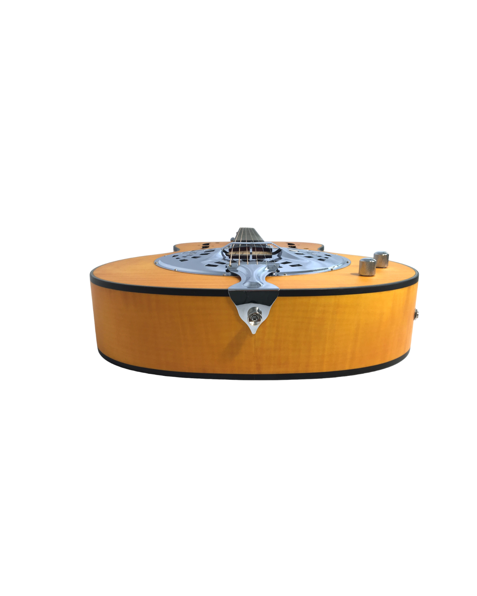Haze SDG727 Roundneck Resonator Guitar, Flame Maple, with Pickups + Free Gig Bag
