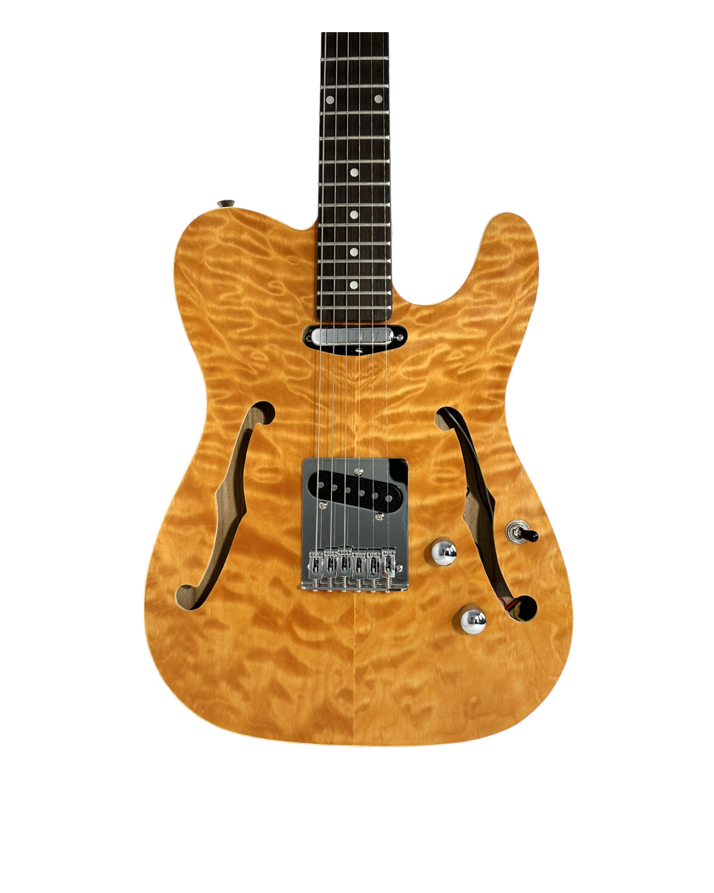 Haze Semi-Hollow Lightweight Quilted Paulownia HTL Electric Guitar - Natural TL19012FHQN